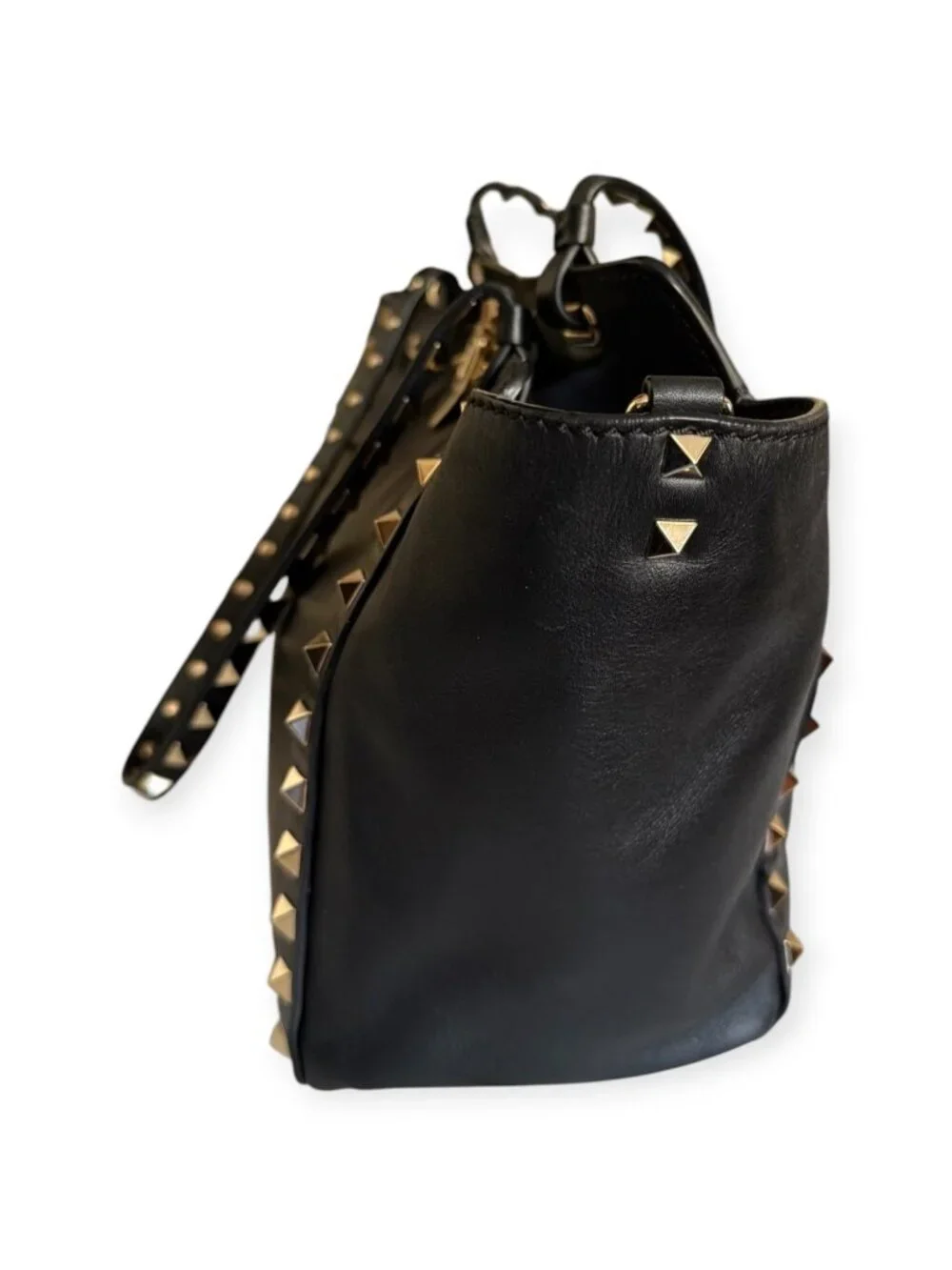 Valentino Garavani Rockstud Small Leather Tote | Black w/ Dustbag - Picture 3 of 7
